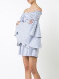 ruffled striped off-shoulders dress