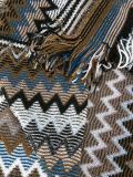 zig zag crochet knit fringed scarf
