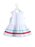 wavy trim A-line dress