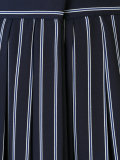 high waist pleated stripe shorts