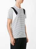 geometric detail striped T-shirt