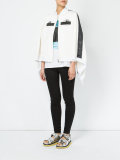 embroidered detail cape-style bomber jacket