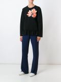embellished flower appliqué blouse 