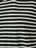 striped distressed trim T-shirt