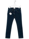speech bubble logo patch jeans