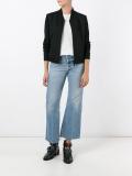 perforated sleeves bomber jacket 