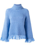 turtleneck fringed jumper