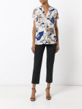 floral V-neck blouse 