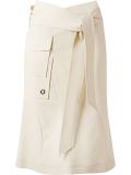 mid-length lace up skirt