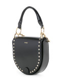 studded half moon shoulder bag
