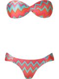 printed bandeau bikini set
