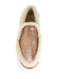 faux shearling trim slip-on sneakers