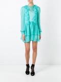 ruffled semi-sheer mini dress