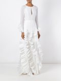 ruffled evening dress