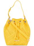 logo embossed bucket shoulder bag