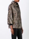 faux fur leopard print jacket
