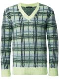 plaid v neck jumper
