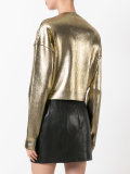 coated metallic cropped jumper
