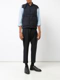 pinstripe padded gilet