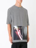 'Stripe Printed Back Yoke'T恤