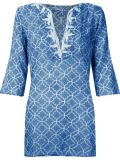 v-neck printed kaftan