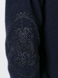 embellished elbow patch jumper