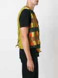 crinkle-effect checked waistcoat