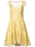 floral embroidery flared dress
