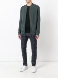 zip-up knitted sweater