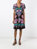 printed ruffle sleeve dress
