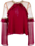 sheer panel blouse