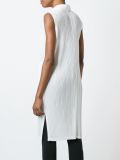 pleated sleeveless top