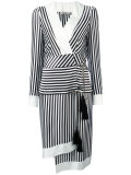 striped wrap dress 