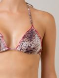 animal print triangle bikini set