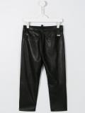 leather effect trousers