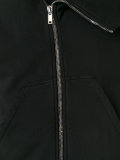 zip up asymmetric hoodie 