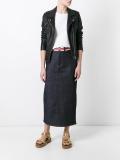 denim open back skirt