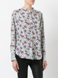 collarless floral shirt