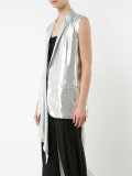 metallic open vest