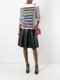 embroidered boat neck sweater