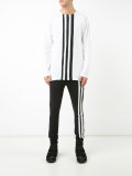 striped trim T-shirt