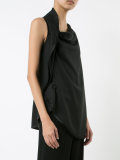 asymmetric draped blouse
