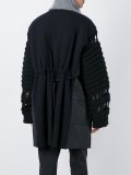 knit sleeve buttone-up coat