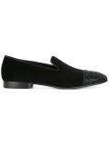 panelled velvet loafers