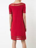 sheer trim midi dress
