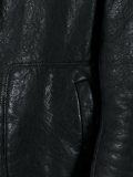 zip-up leather jacket