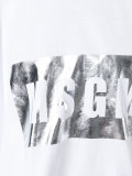 metallic logo asymmetric T-shirt
