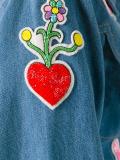 beaded patch denim jacket