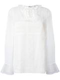 macramé detail sheer blouse