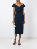 textured fitted rear slit dress